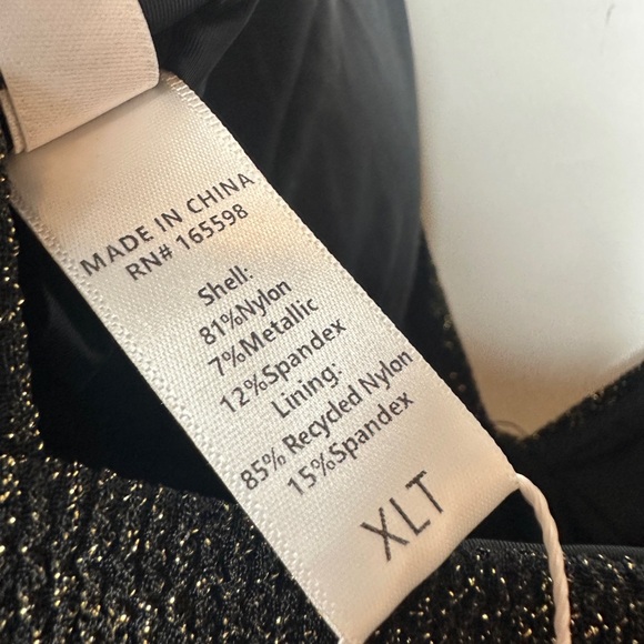 Andie Swim The Augustine One Piece Black Gold Glitter Women's Swimsuit NWT XL - Picture 8 of 10